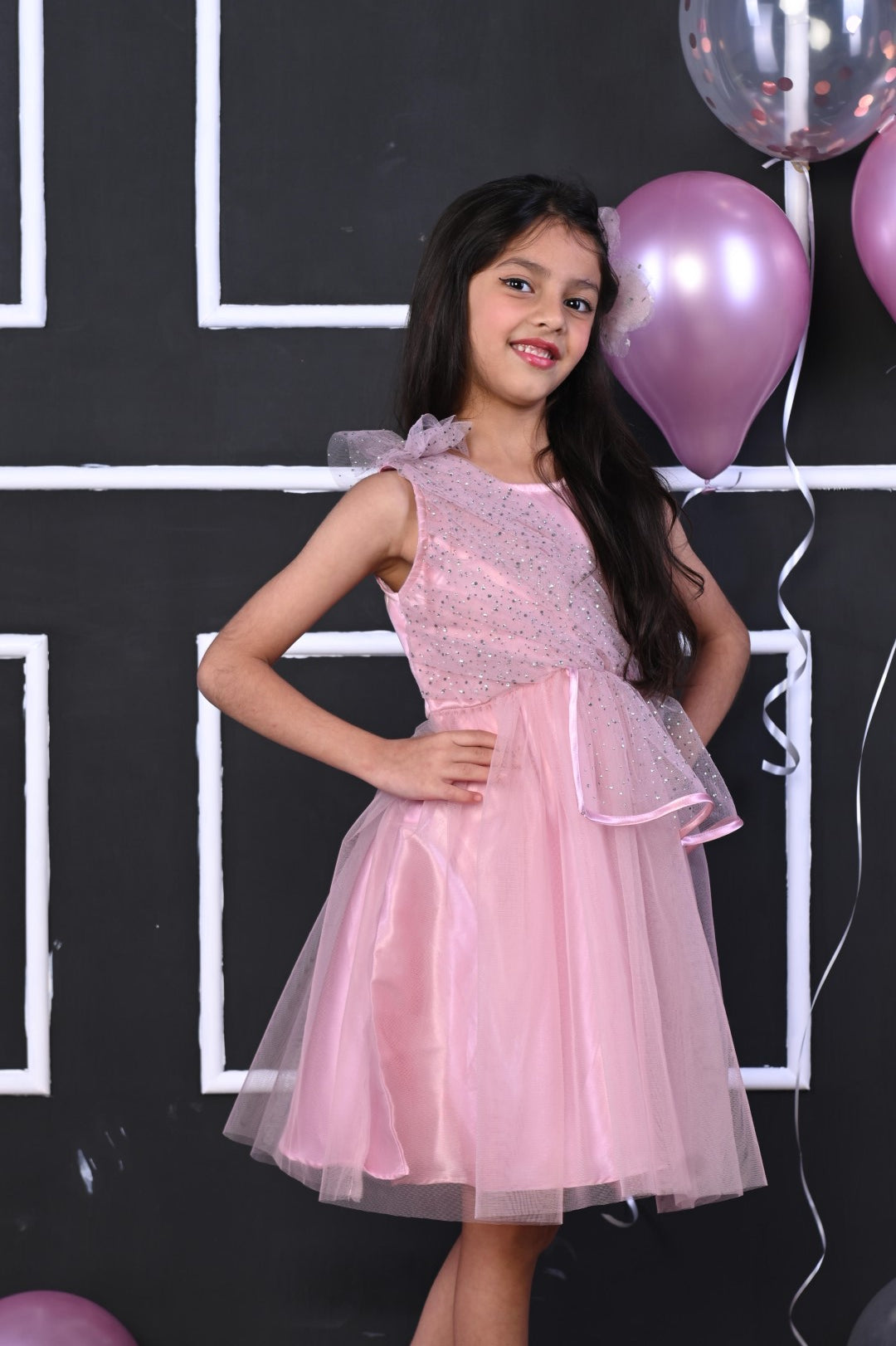Adorn Peach Party Dress