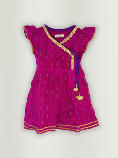 Angrakha Toddler Dress In Purple