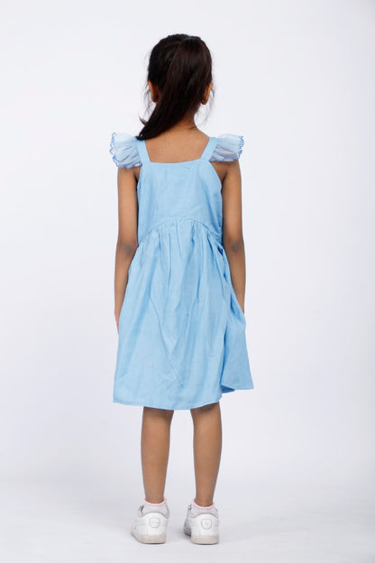 Blue Scallop Embroidered dress