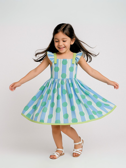 Dotty Crossback Dress Girls