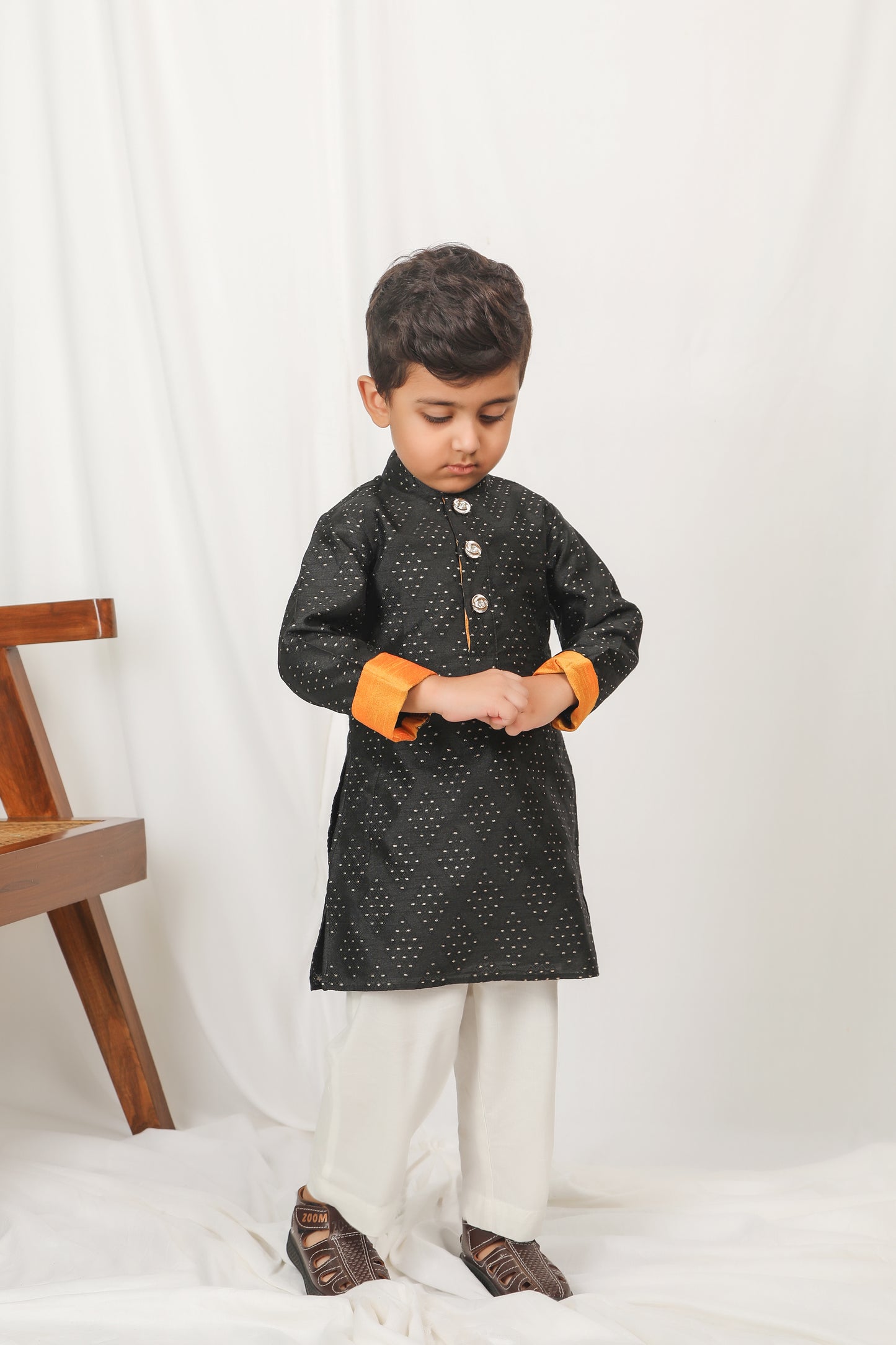 Boys Black Kurta Set